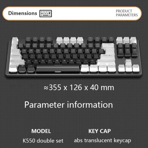 K550 Gaming Keyboard Mechanical 80% คีย์บอร์ดเกมมิ่ง RGB (Blue Switch) - Image 3